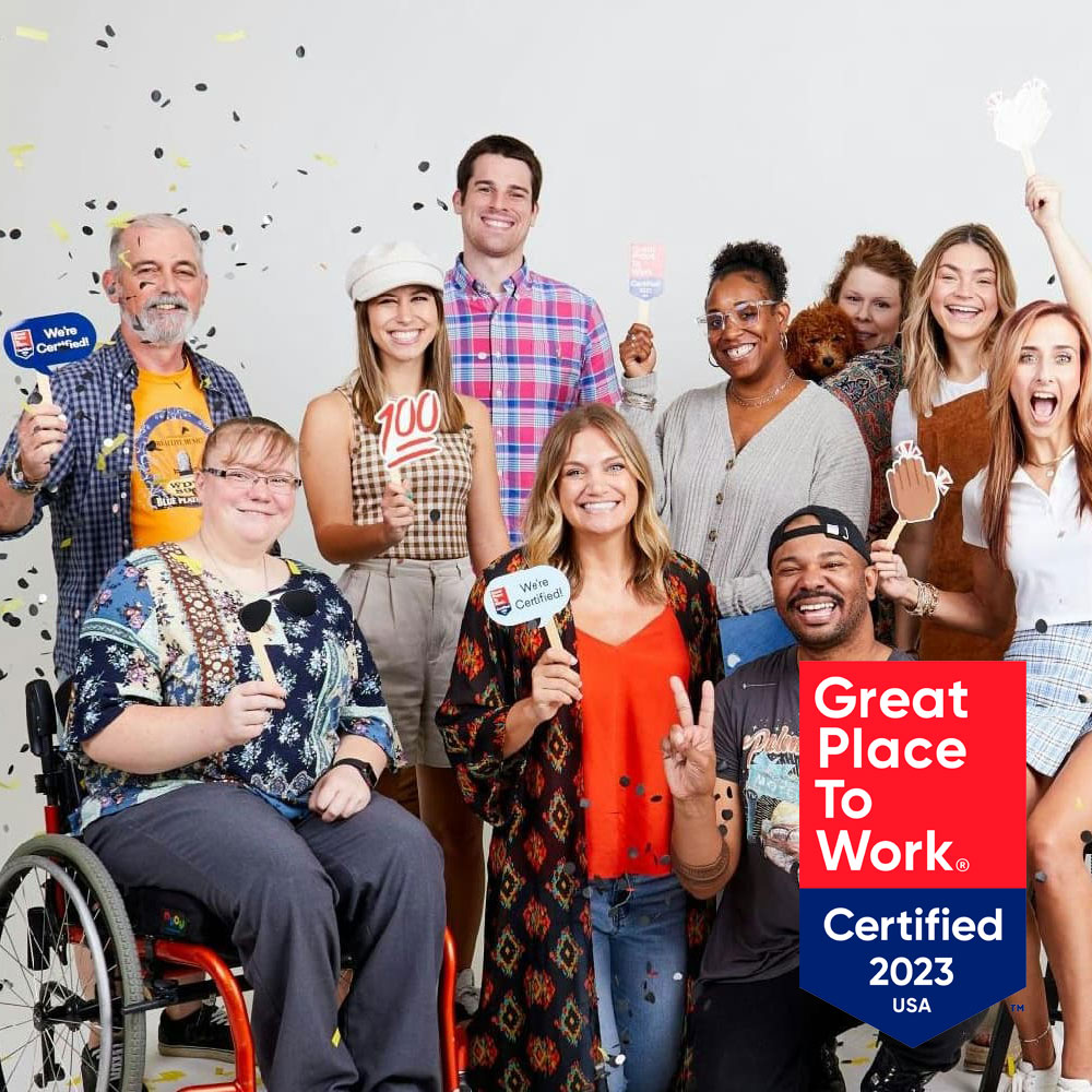 Group of people celebrating Great Place To Work Certification